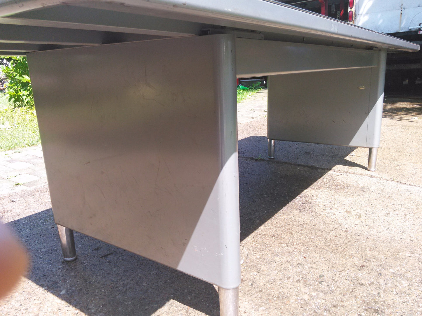 STEELCASE TANKER FORMICA TOP VINTAGE METAL MEETING TABLE 8feet w x 38"inch d