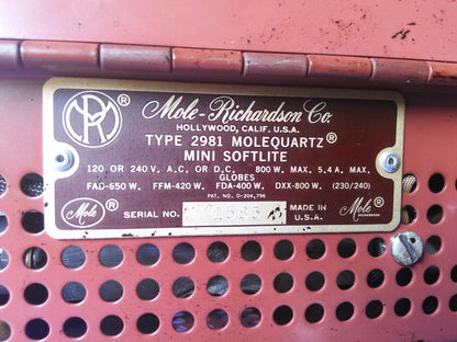 MOLE MOLE-RICHARDSON CO. TYPE 2981 MOLEQUARTZ MINI SOFTLITE