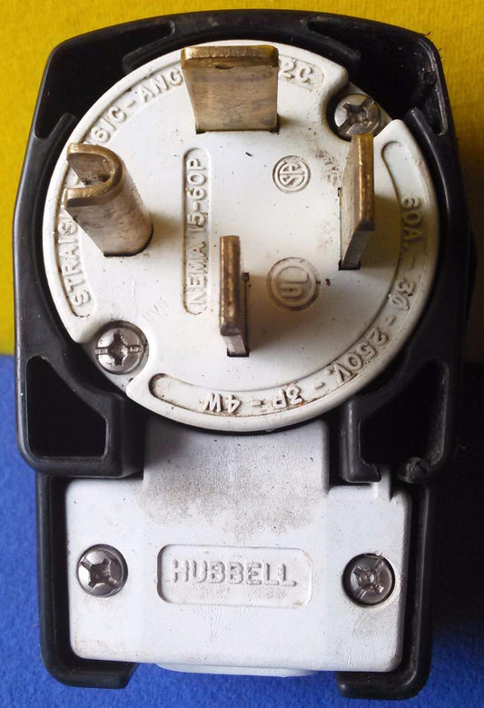 HUBBELL PULL STRAIGHT POWER PLUG STRAIGHT ANGLE