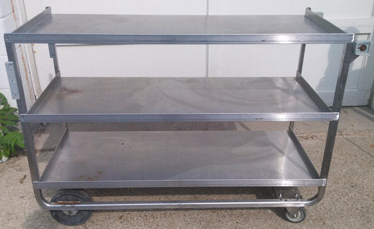 LAKESIDE IMPERIAL MODEL 559 LARGE HEVYDUTY STAINLESS STEEL UTILITY CART 3 SHELF