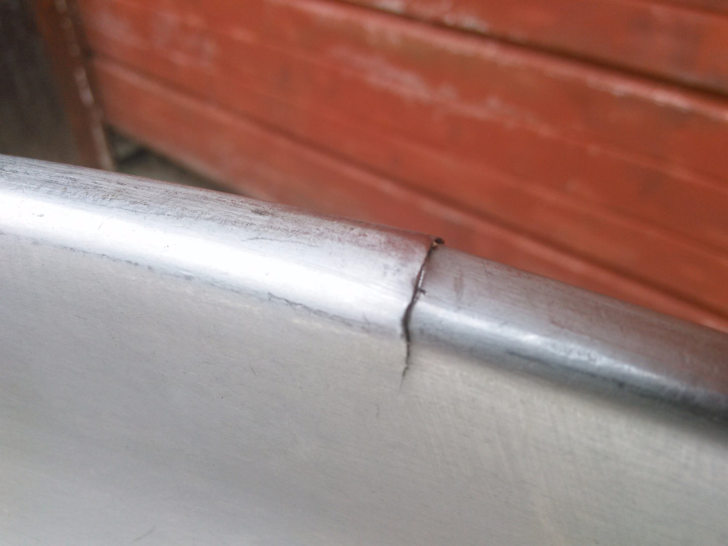 VINTAGE COMMERCIAL KITCHEN STAINLESS STEEL SALAD BOWL & DOLLY 30"w x 12"d x 36h