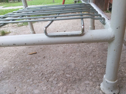 VINTAGE COMMERCIAL KITCHEN HEAVY GAUGE STEEL PREP TABLE & GRID 30w x 33d x 35 h