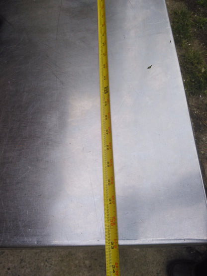 VINTAGE COMMERCIAL KITCHEN HEAVY GAUGE STEEL PREP TABLE & GRID 30w x 33d x 35 h