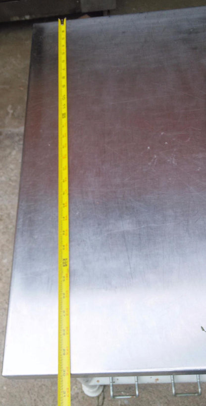 VINTAGE COMMERCIAL KITCHEN HEAVY GAUGE STEEL PREP TABLE & GRID 30w x 33d x 35 h