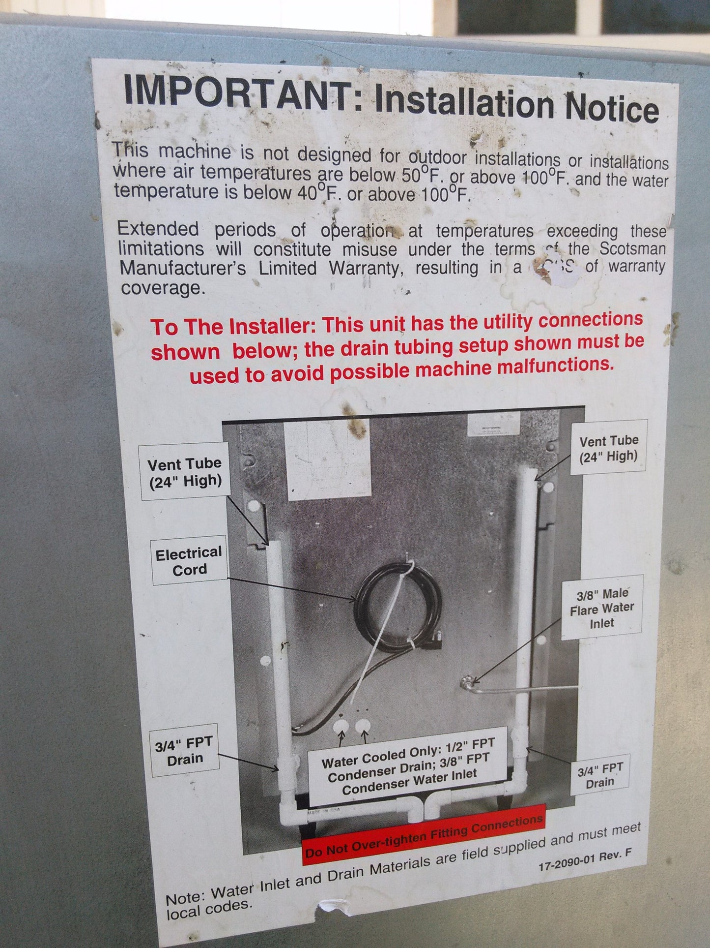 SCOTSMAN MODEL AFE4241-1A Self Contained AIR COOLED FLAKE ICE MACHINE