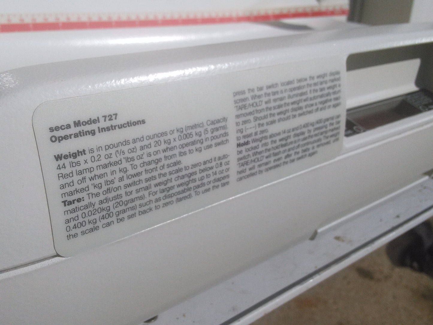 SECA 727 Digital baby scale with fine 1 gram graduation wireless transmission