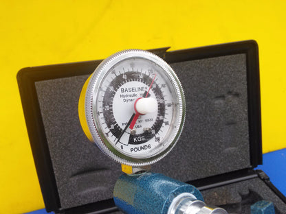 BASELINE HYDRAULIC HAND DYNAMOMETER 200lb GRIP STRENGTH TEST TOOL w CASE
