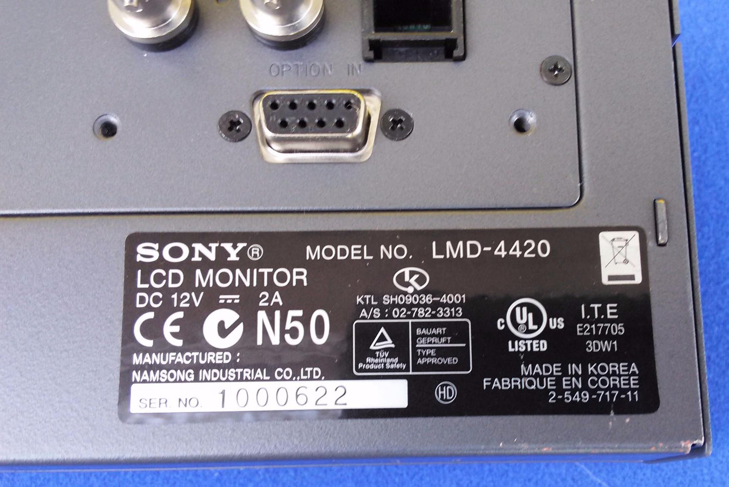 SONY LMD-4420 Quad 4" Analog LCD Monitor Panel Rack Working Perfectly