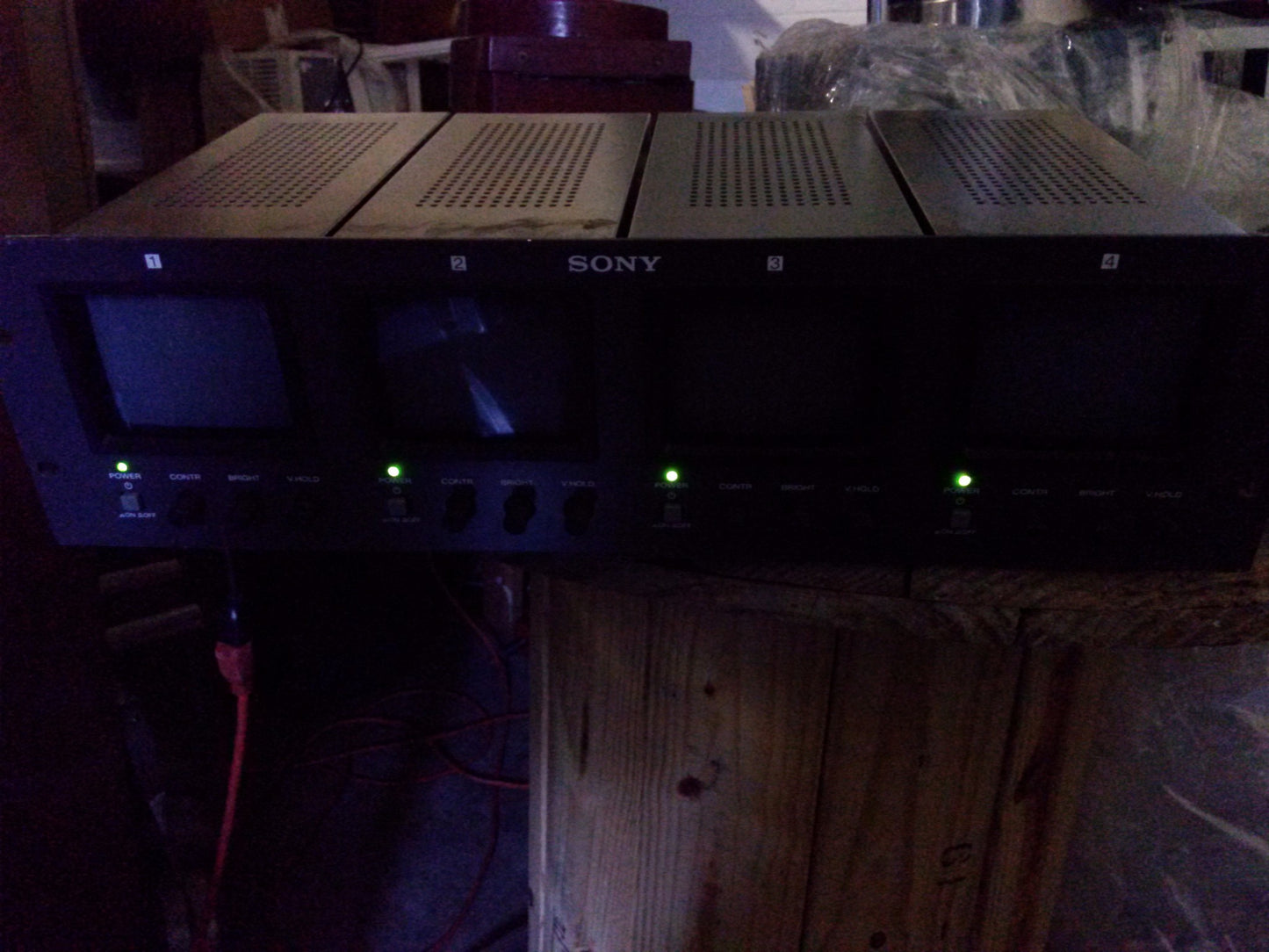 SONY LMD-4420 Quad 4" Analog LCD Monitor Panel Rack Working Perfectly