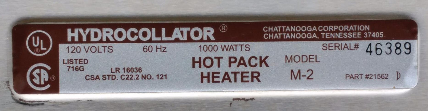 HYDROCOLLATOR M-2 HOT PACK HEATER PHYSIOTHERAPY Mobile Heating Unit