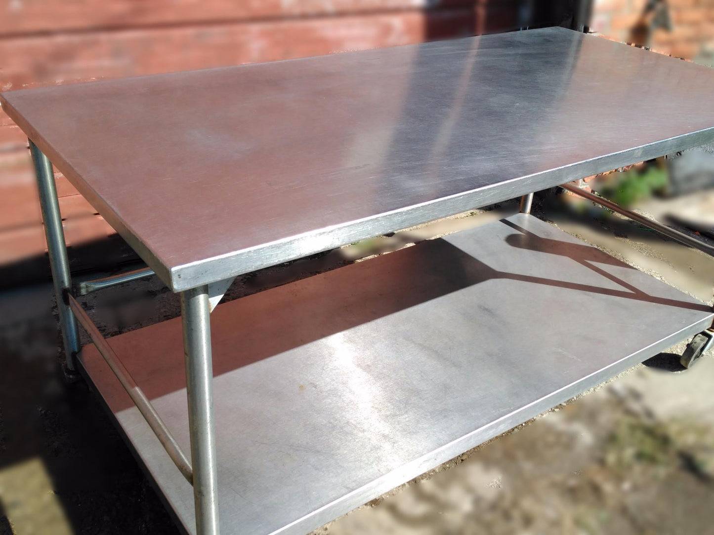 STAINLESS STEEL CART PREP TABLE WHEELS Under TRAY 72wx36dx35h LAB KITCHEN VET