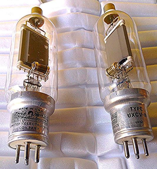 PAIR MILITARY UNITED ELECTRONICS TYPE UXCV-II 6932 VACUUM TUBE TUBES GREAT CONDI