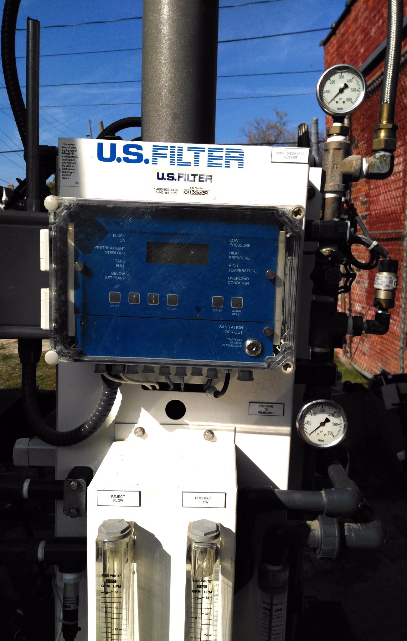 U. S. FILTER REVERSE OSMOSIS COMMERCIAL INDUSTRIAL 3 PHASE GDP10080 ULTRAVIOLET