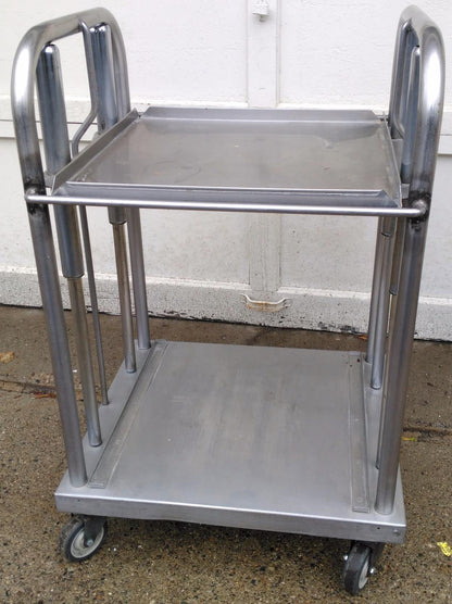 Commercial Kitchen Restaurant Pneumatic Stain Steel Tray Dispenser Cart 23x38x23