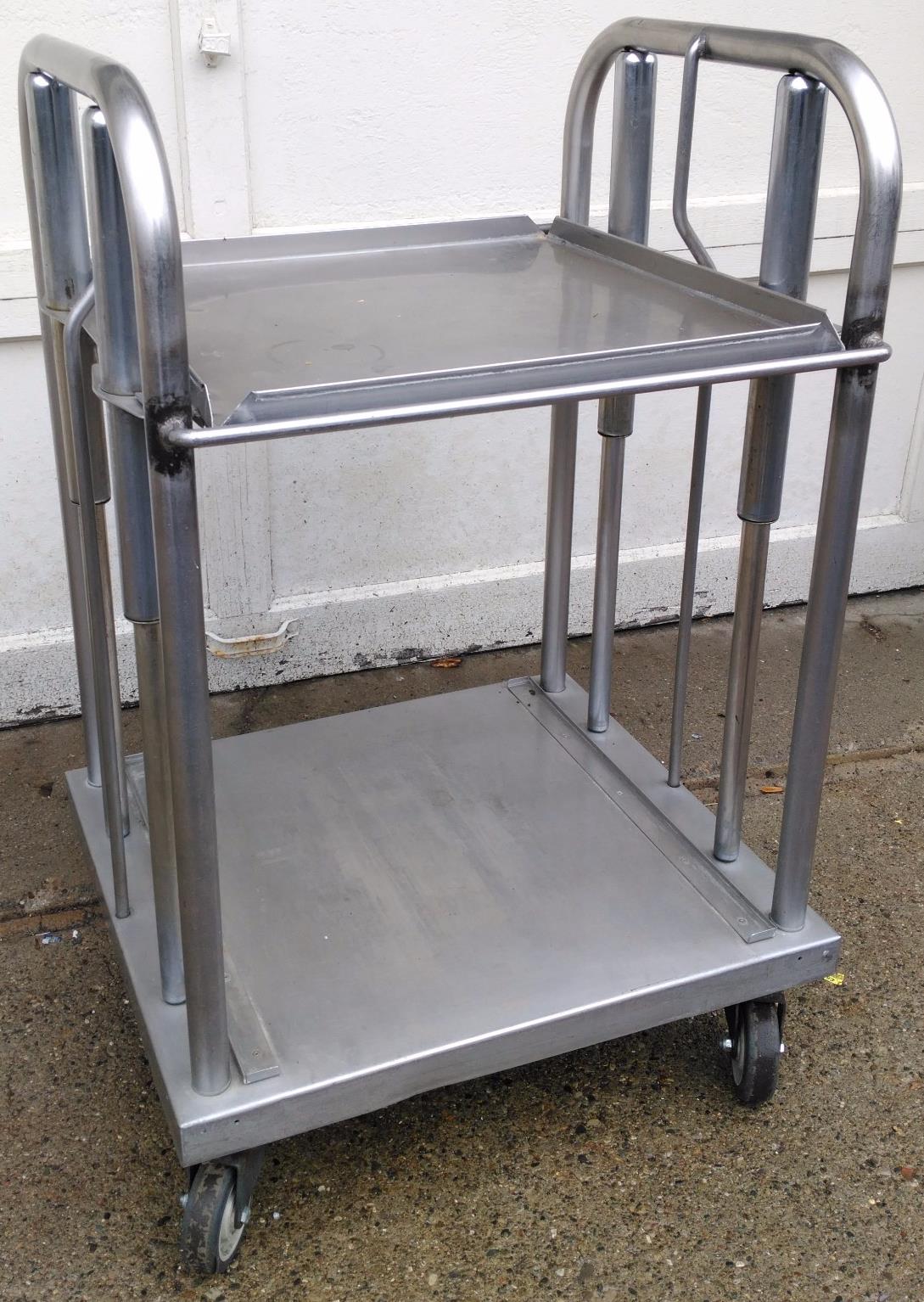 Commercial Kitchen Restaurant Pneumatic Stain Steel Tray Dispenser Cart 23x38x23