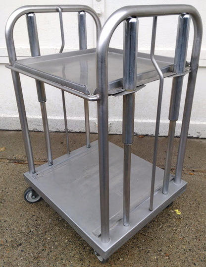 Commercial Kitchen Restaurant Pneumatic Stain Steel Tray Dispenser Cart 23x38x23