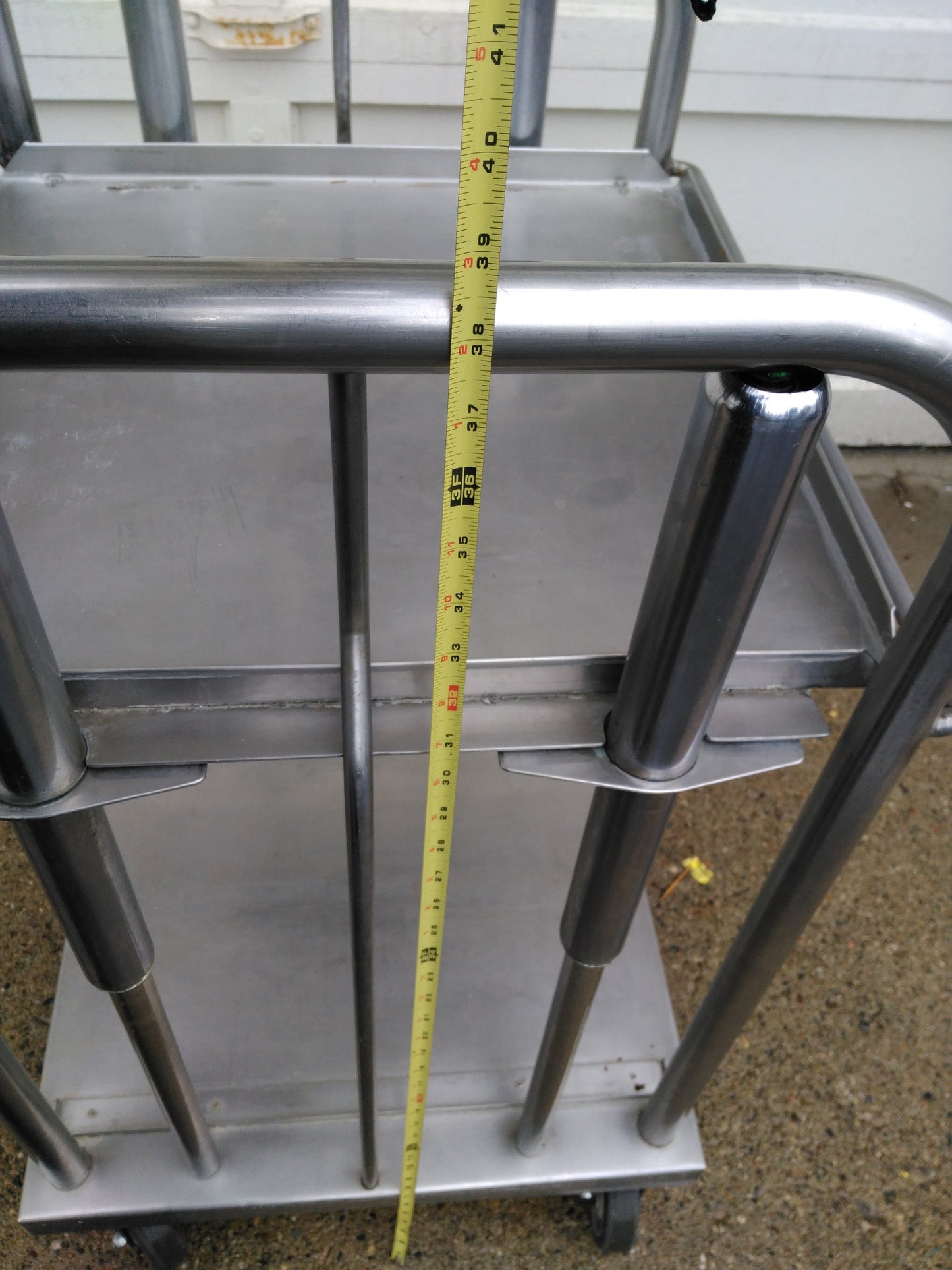 DINEX Open Single Solid Shelf Tray Dispenser 23.5"x38.5"x22.5" Stainless KITCHEN