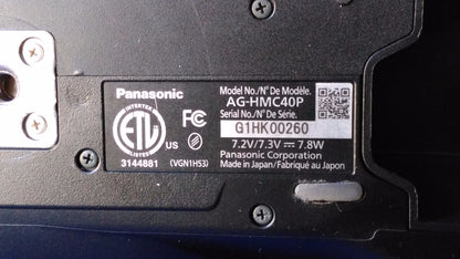 Panasonic AG‑HMC40 3.05 MP Professional HD Camcorder 1080p Camera HMC40 12x Opti