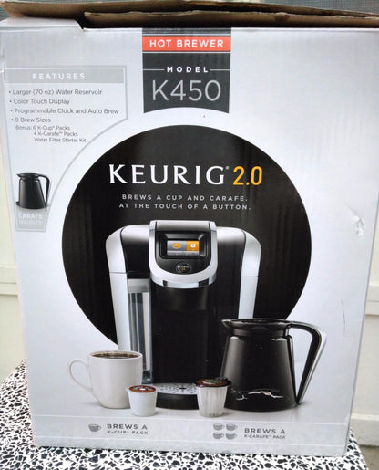 KEURIG 2.0 HOT MODEL MODEL K450 ** Brew Coffee at the Touch of a Button ** (W-1)