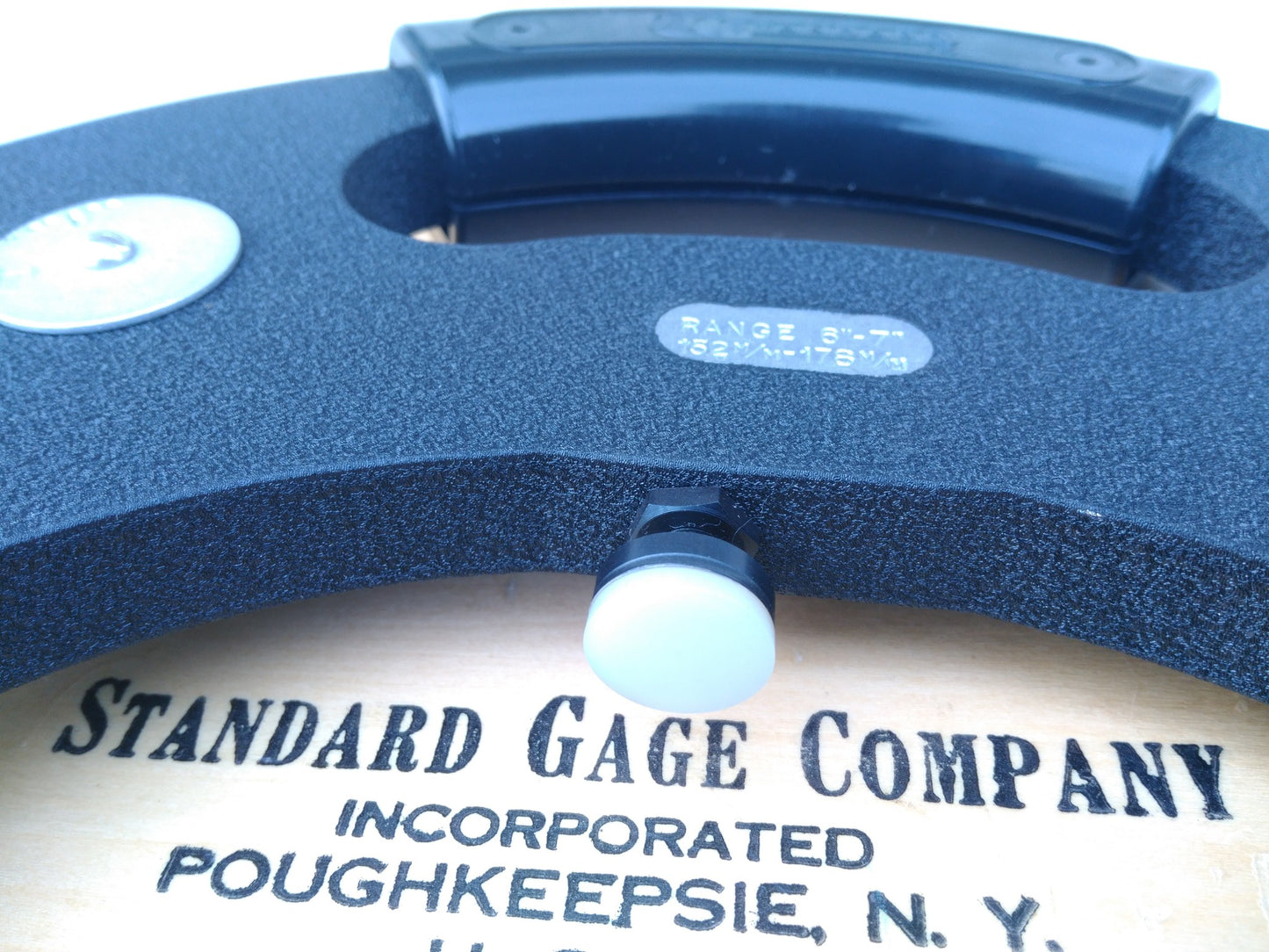 STANDARD GAGE COMPANY Dial Snap Gage 8" - 7" Range 152 m/m - 187 m/m Wooden Case