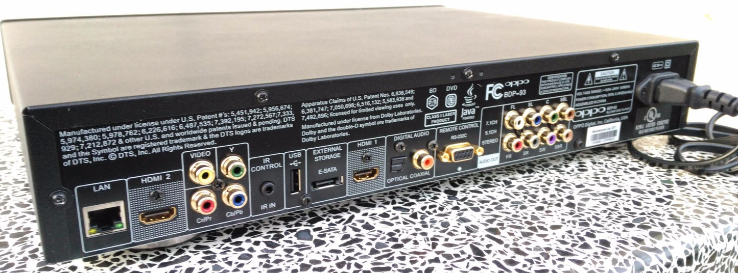 OPPO BLU-RAY DISC PLAYER BDP-93 PERFECT WORKING CONDITION NO RESERVE