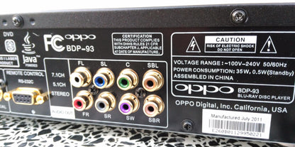 OPPO BLU-RAY DISC PLAYER BDP-93 PERFECT WORKING CONDITION NO RESERVE