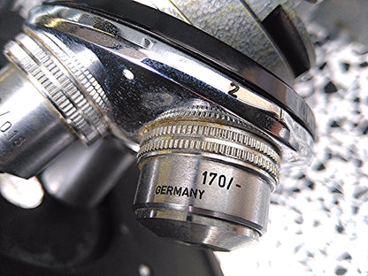 LEITZ INVERTED MICROSCOPE 3 Objectives 10 / 3.5 / 6 Binocular Stage Power Supply