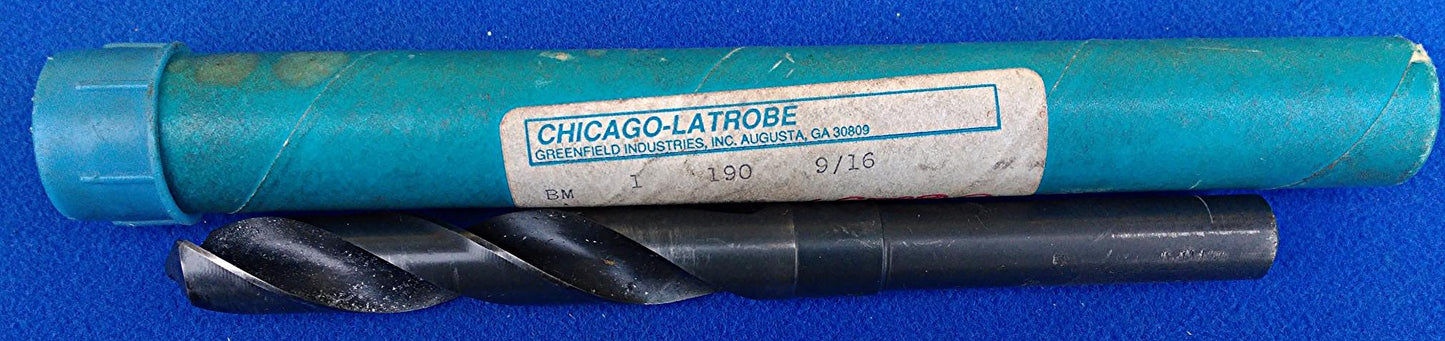CHICAGO LATROBE JOBBER SIZE 9/16 HIGH SPEED DRILL MADE IN THE USA