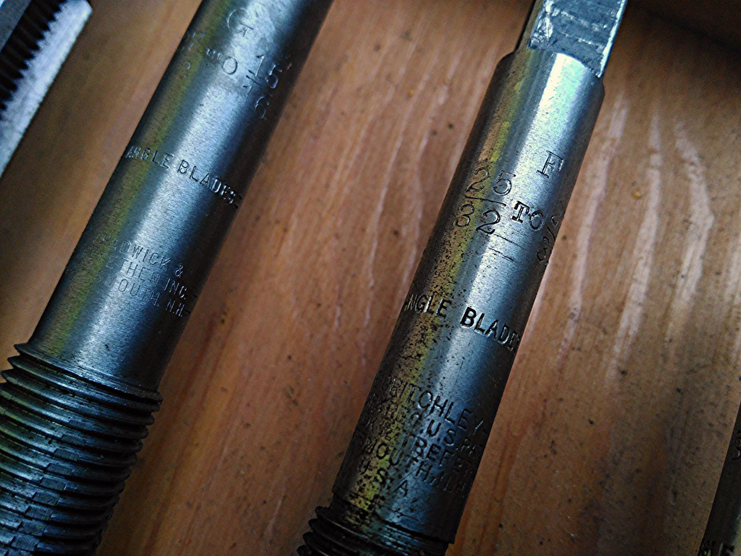 SET OF 8 CHADWICK & TREFETHEN CRITCHLEY ANGLE BLADES REAMER REAMERS Size: A to H