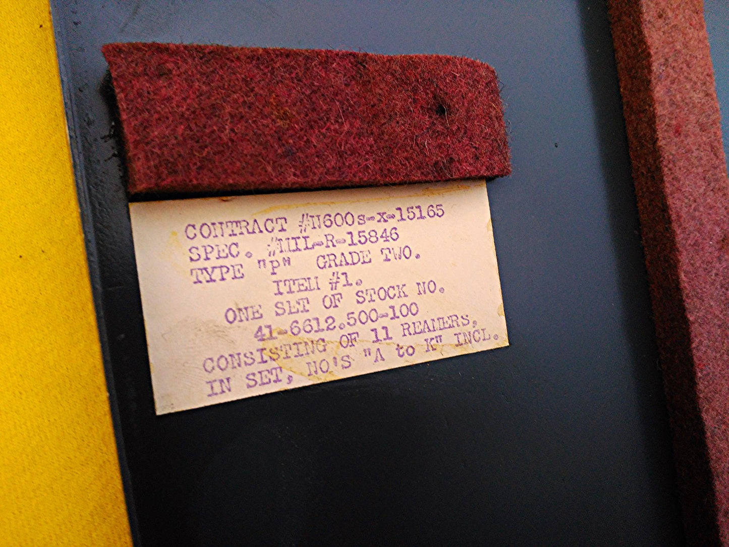 SET 9 REASOR ADJUSTABLE REAMER TYPE " P " GRADE TWO SPEC MIL R 15846