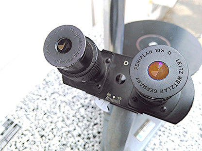 LEITZ INVERTED MICROSCOPE 3 Objectives 10 / 3.5 / 6 Binocular Stage Power Supply