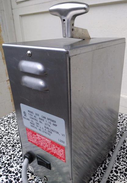 EDLUND MODEL 203 SERIES 2 Tabletop Electric Can Opener Heavy Duty Dual Speed