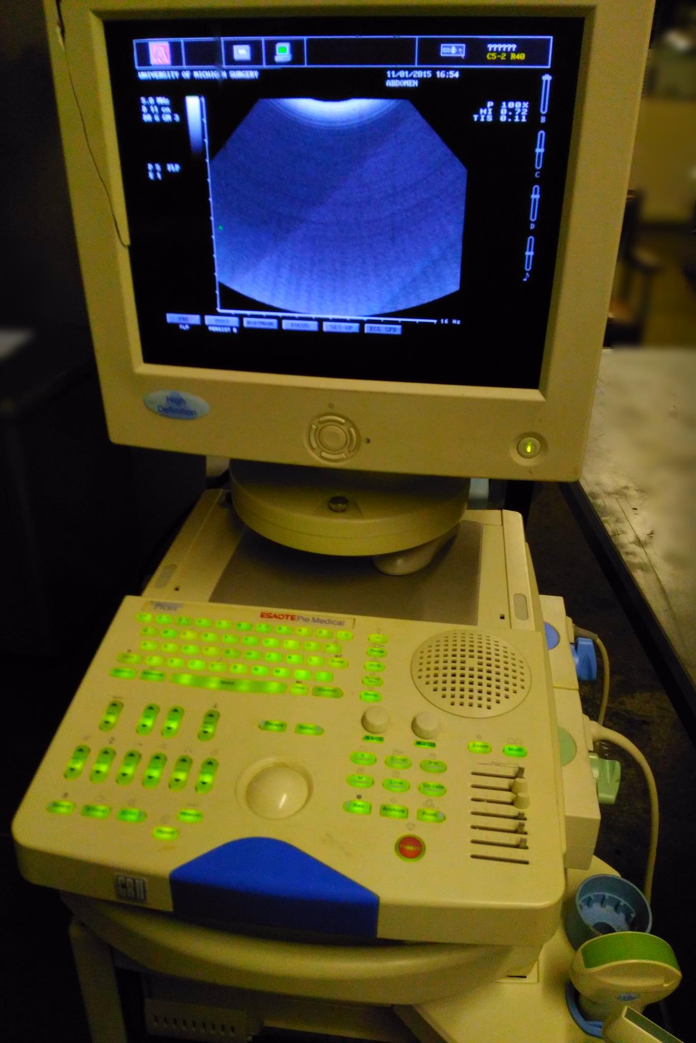 PICUS CRII ESAOTE PIE MED 410670 ULTRASOUND C5-2 R40 & LA523 PROBE SONY UP-895MD