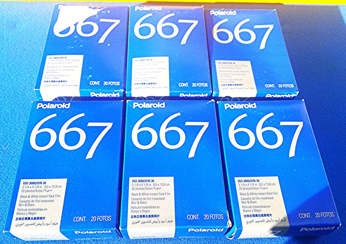 6 POLAROID B&W FILM 667 BRAND NEW OLD STOCK INSIDE ORIGINAL BOX EXPIRED 2009