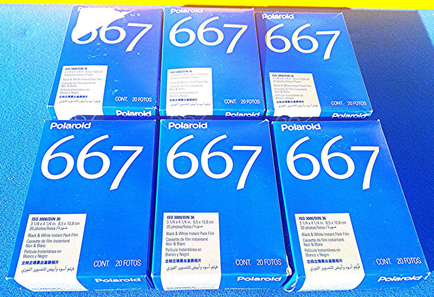 6 POLAROID B&W FILM 667 BRAND NEW OLD STOCK INSIDE ORIGINAL BOX EXPIRED 2009