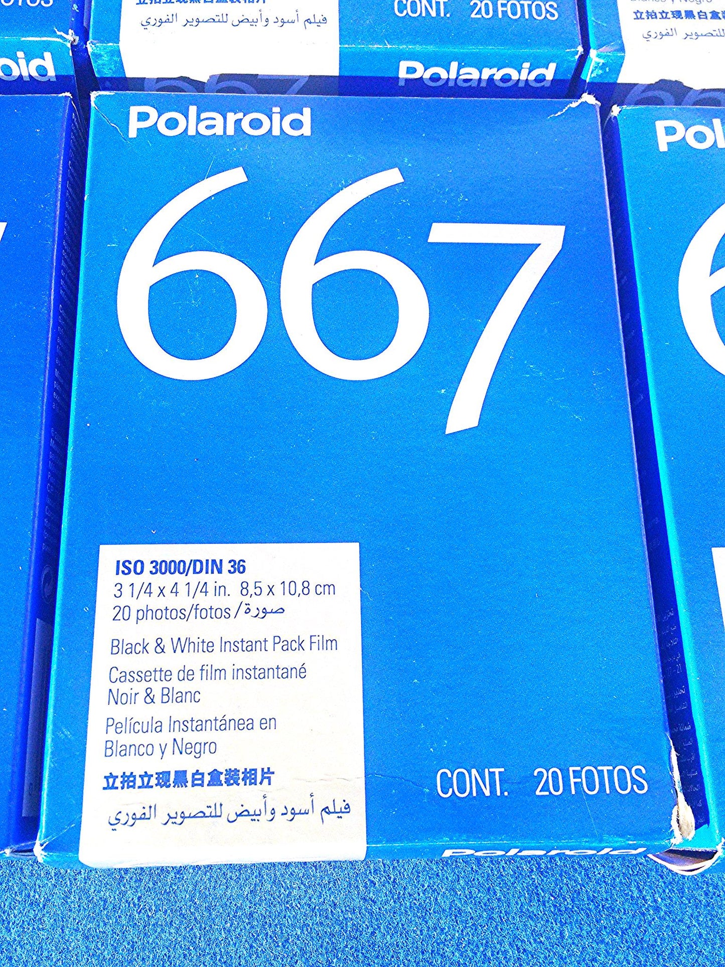 6 POLAROID B&W FILM 667 BRAND NEW OLD STOCK INSIDE ORIGINAL BOX EXPIRED 2009