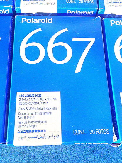6 POLAROID B&W FILM 667 BRAND NEW OLD STOCK INSIDE ORIGINAL BOX EXPIRED 2009