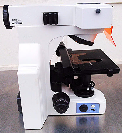 NIKON ECLIPSE E400 MICROSCOPE POWERS UP FINE NOT COMPLETE FOR PARTS AS IS