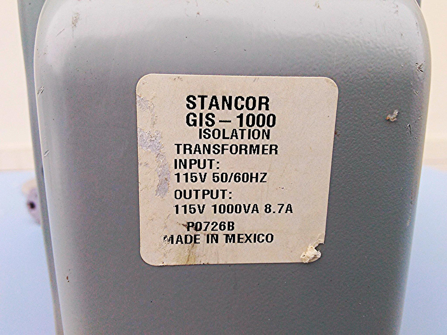 STANCOR GIS - 1000 ISOLATION TRANSFORMER