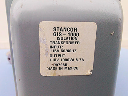STANCOR GIS - 1000 ISOLATION TRANSFORMER