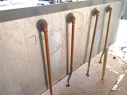 ELKAY 3 BOWL WASH RINSE SANITIZE STEEL COMMERCIALSINK 57w X 27.5d X 36"h FAUCET