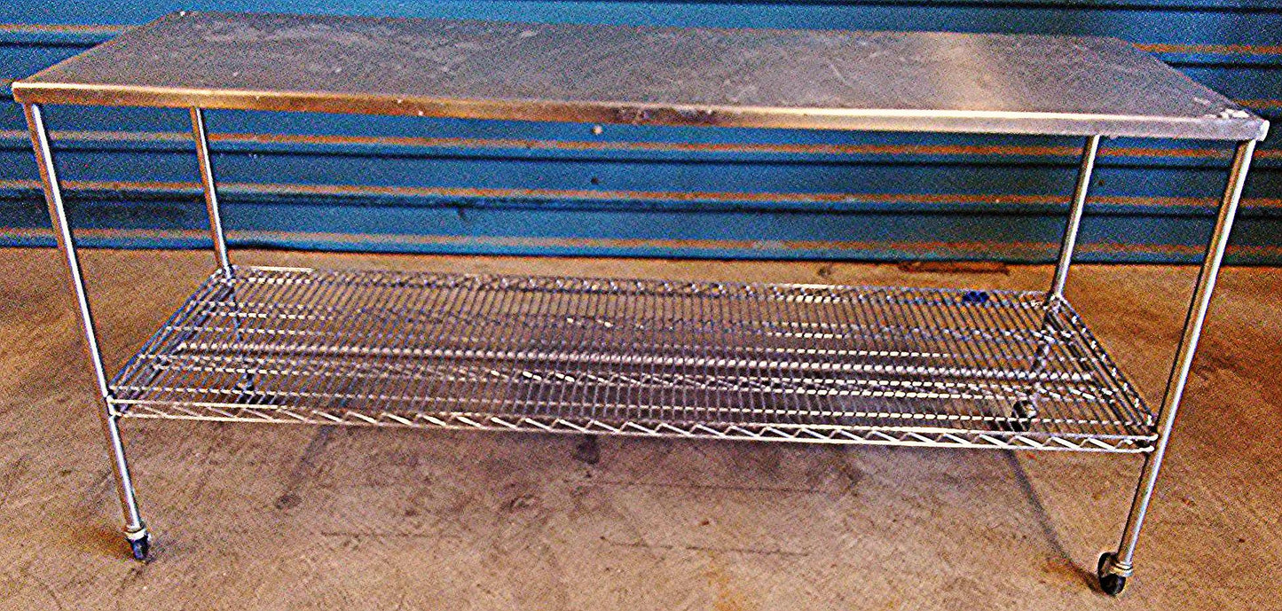 NEXEL STAINLESS STEEL PREP TABLE SHELF ON WHEELS 6ftw x 24"d x 35h KITCHEN RESTA