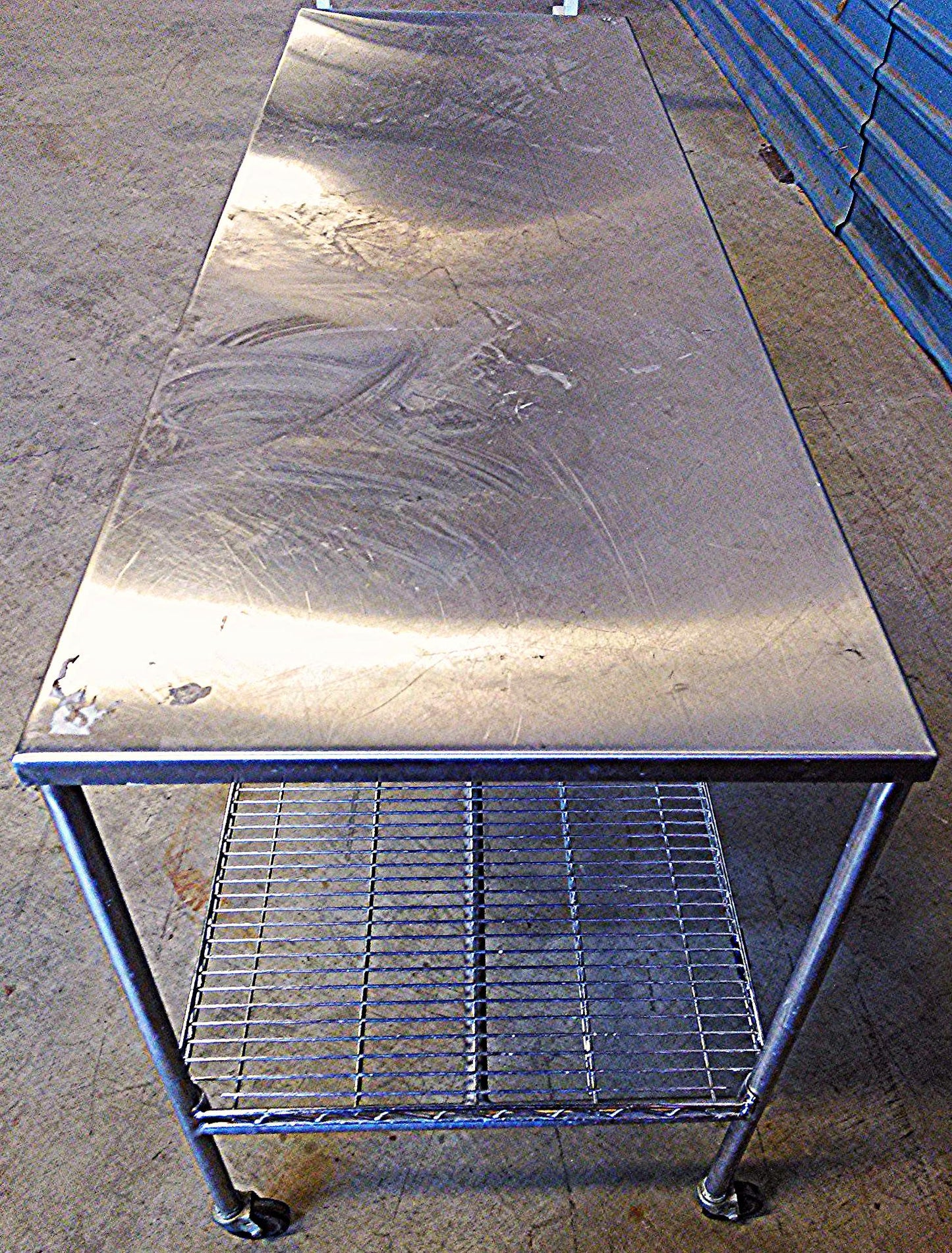 NEXEL STAINLESS STEEL PREP TABLE SHELF ON WHEELS 6ftw x 24"d x 35h KITCHEN RESTA