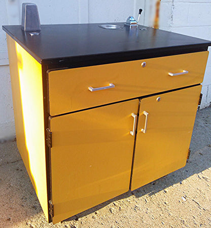 SARGENT-WELCH ACID CABINET WORKBENCH ACID CHEMISTRY LAB ANTI CORROSION DESK SINK