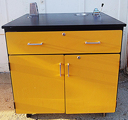 SARGENT-WELCH ACID CABINET WORKBENCH ACID CHEMISTRY LAB ANTI CORROSION DESK SINK
