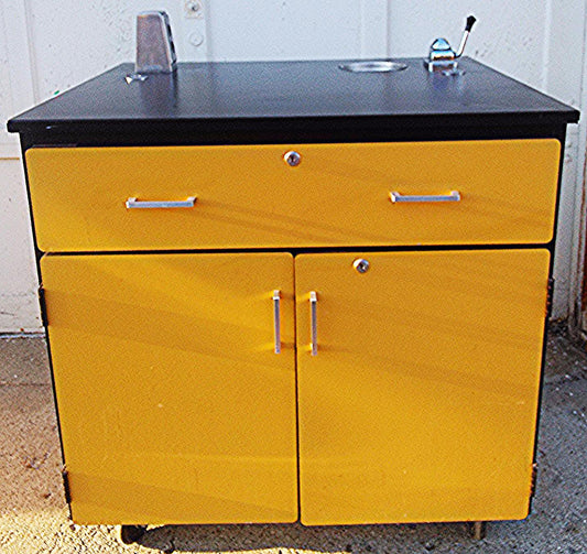 SARGENT-WELCH ACID CABINET WORKBENCH ACID CHEMISTRY LAB ANTI CORROSION DESK SINK