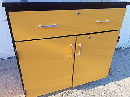 SARGENT-WELCH ACID CABINET WORKBENCH ACID CHEMISTRY LAB ANTI CORROSION DESK SINK