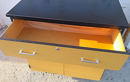 SARGENT-WELCH ACID CABINET WORKBENCH ACID CHEMISTRY LAB ANTI CORROSION DESK SINK