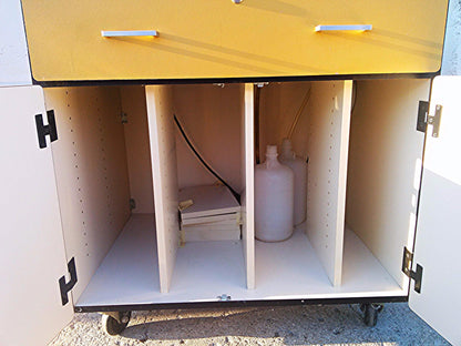 SARGENT-WELCH ACID CABINET WORKBENCH ACID CHEMISTRY LAB ANTI CORROSION DESK SINK