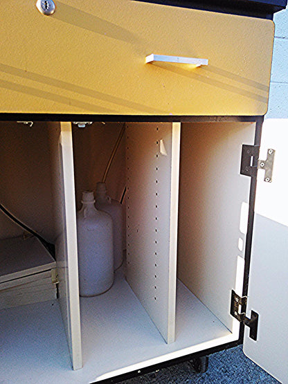 SARGENT-WELCH ACID CABINET WORKBENCH ACID CHEMISTRY LAB ANTI CORROSION DESK SINK